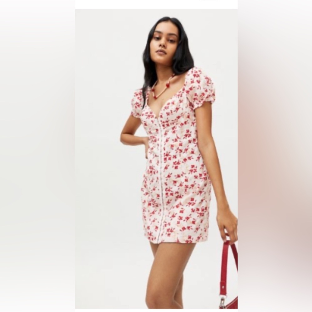 Urban Outfitters Red Floral Blouse